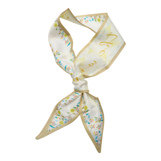 Diadema larga con lazo floral para mujer, color amarillo, 1 unidad