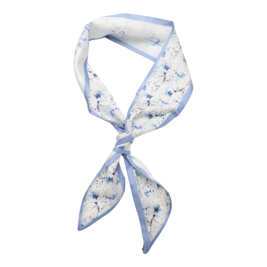 Diadema larga con lazo de flores para mujer, color azul, 1 unidad