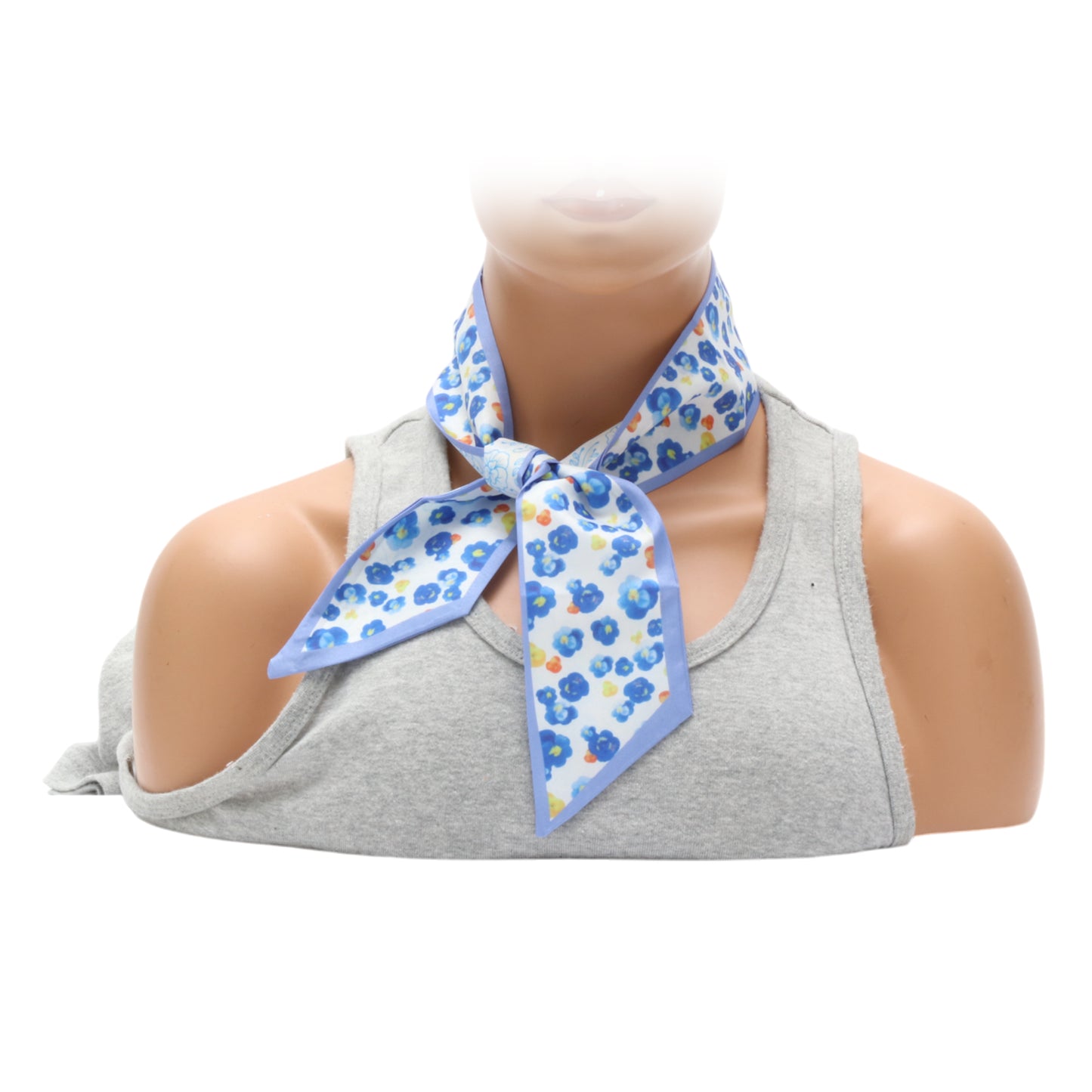 Diadema larga de cinta con diseño de flor de ciruelo para mujer, color azul, 1 unidad