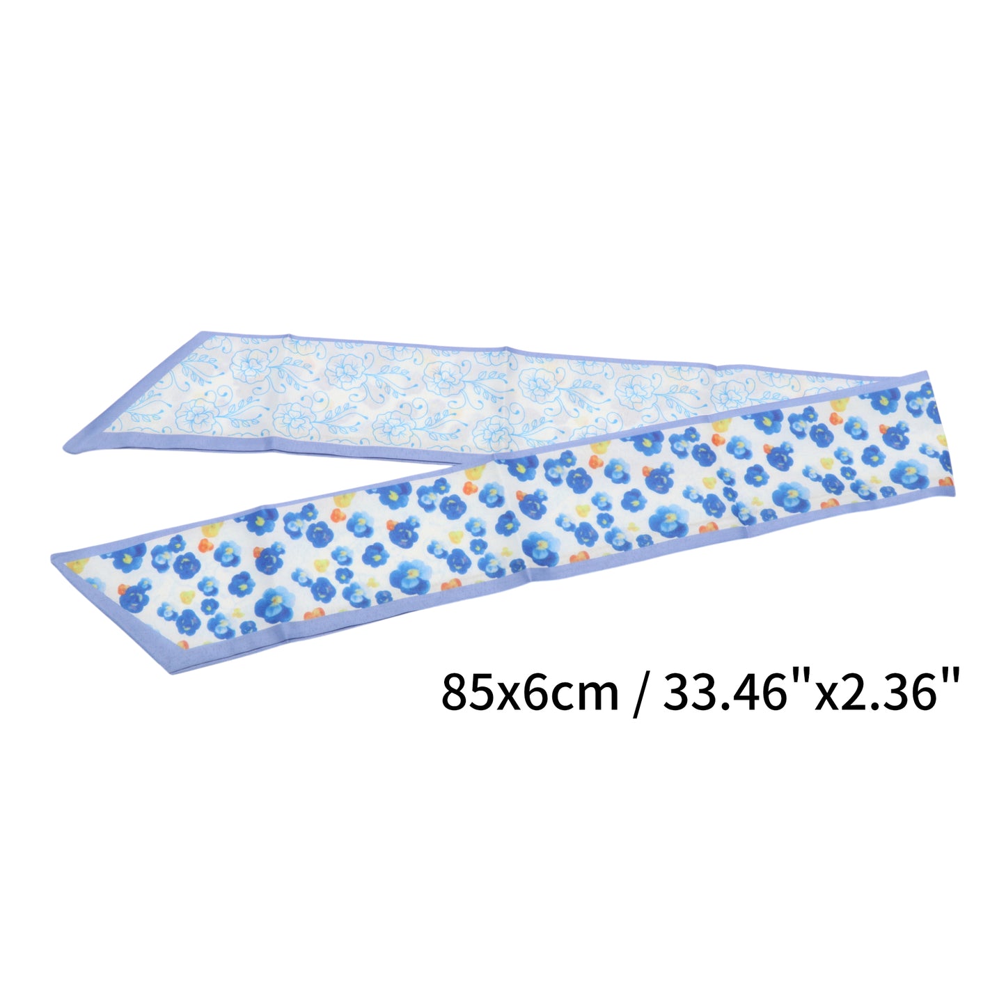 Diadema larga de cinta con diseño de flor de ciruelo para mujer, color azul, 1 unidad