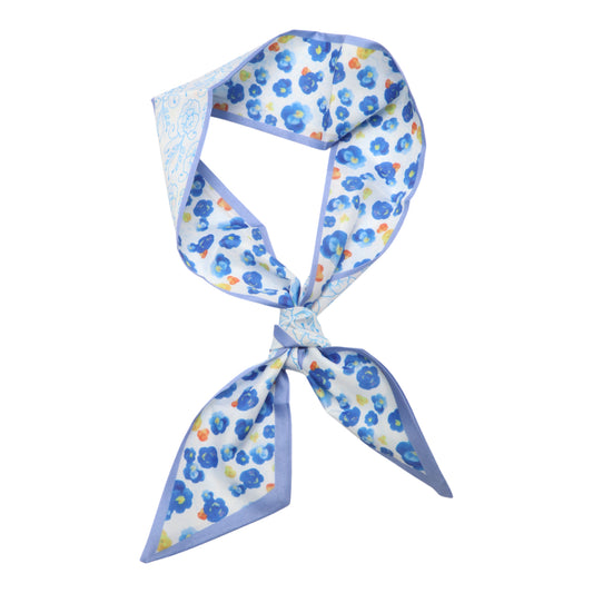 Diadema larga de cinta con diseño de flor de ciruelo para mujer, color azul, 1 unidad