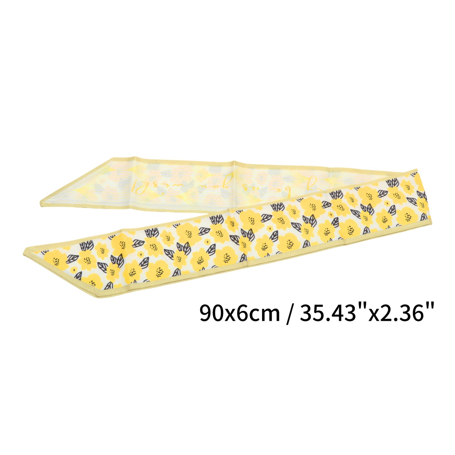 Flower Long Ribbon Headband for Women Yellow 1 Pc