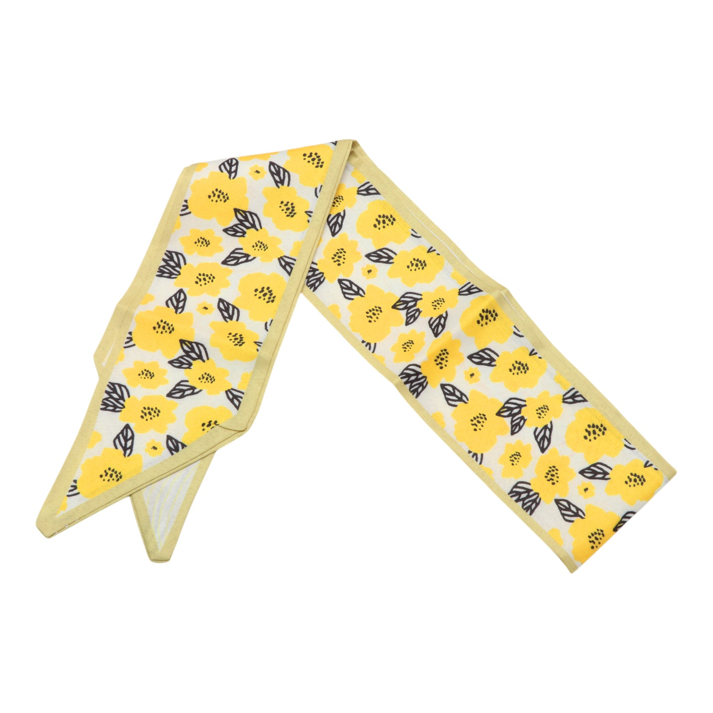 Flower Long Ribbon Headband for Women Yellow 1 Pc