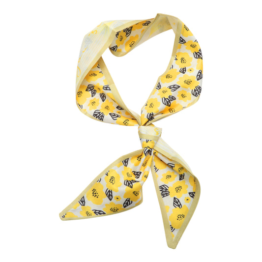 Diadema larga con lazo de flores para mujer, color amarillo, 1 unidad