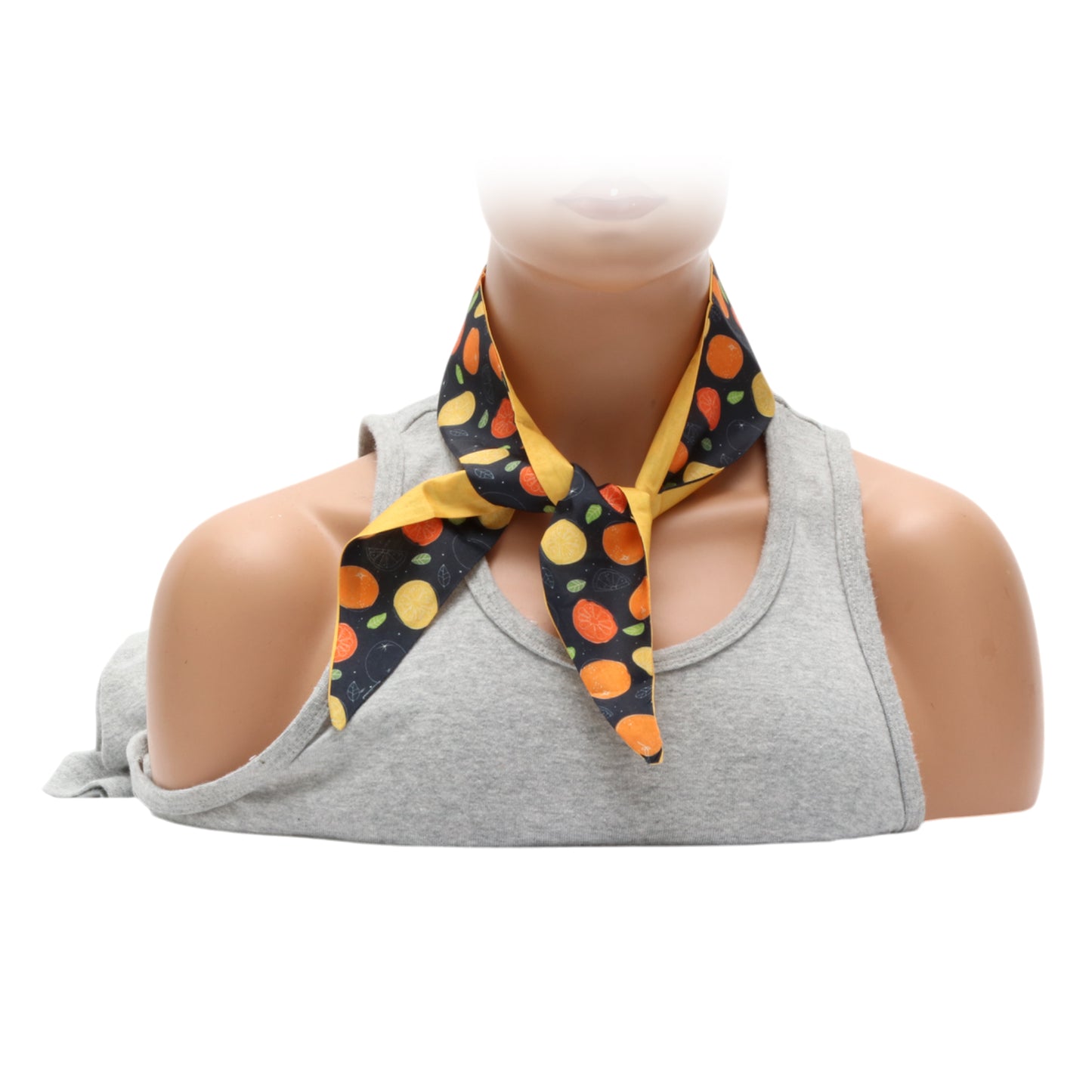 Diadema larga con lazo de frutas para mujer, color negro y naranja, 1 unidad