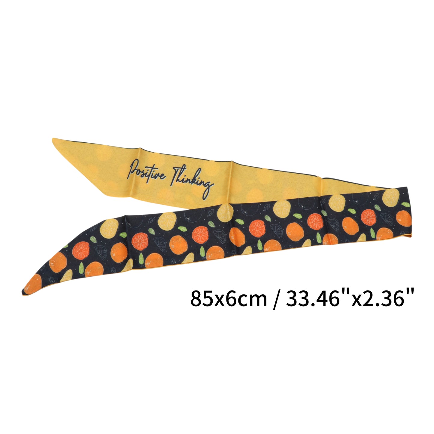 Diadema larga con lazo de frutas para mujer, color negro y naranja, 1 unidad