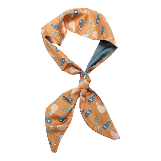 Diadema larga con lazo de frutas para mujer, color azul y naranja, 1 unidad