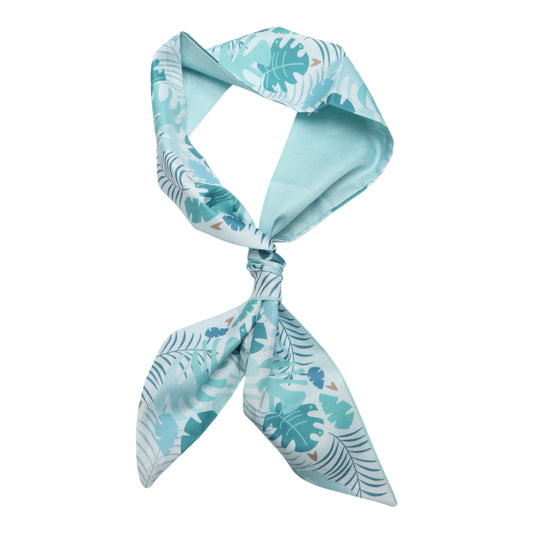 Diadema larga con estampado de hojas para mujer, color azul, 1 unidad