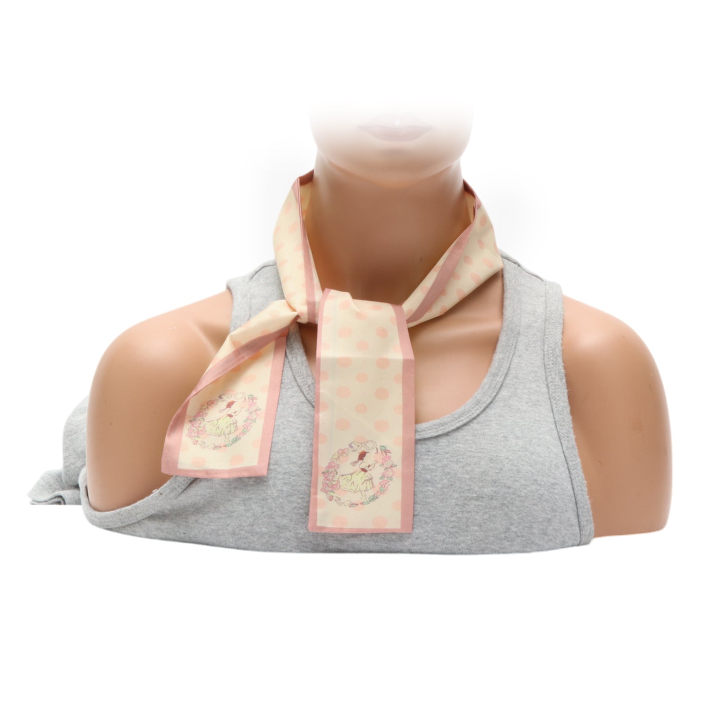 Polka Dots Vintage Headband for Women Beige Pink 1 Pc