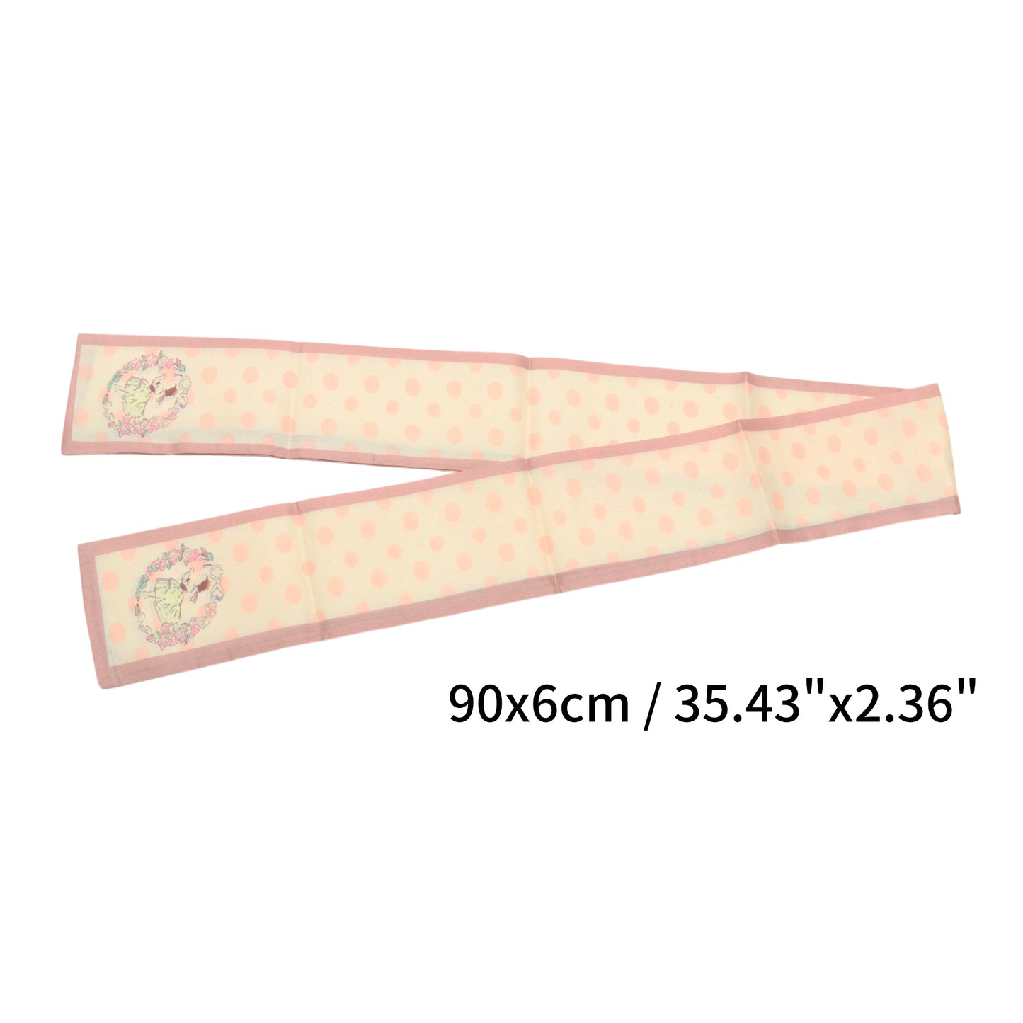 Polka Dots Vintage Headband for Women Beige Pink 1 Pc