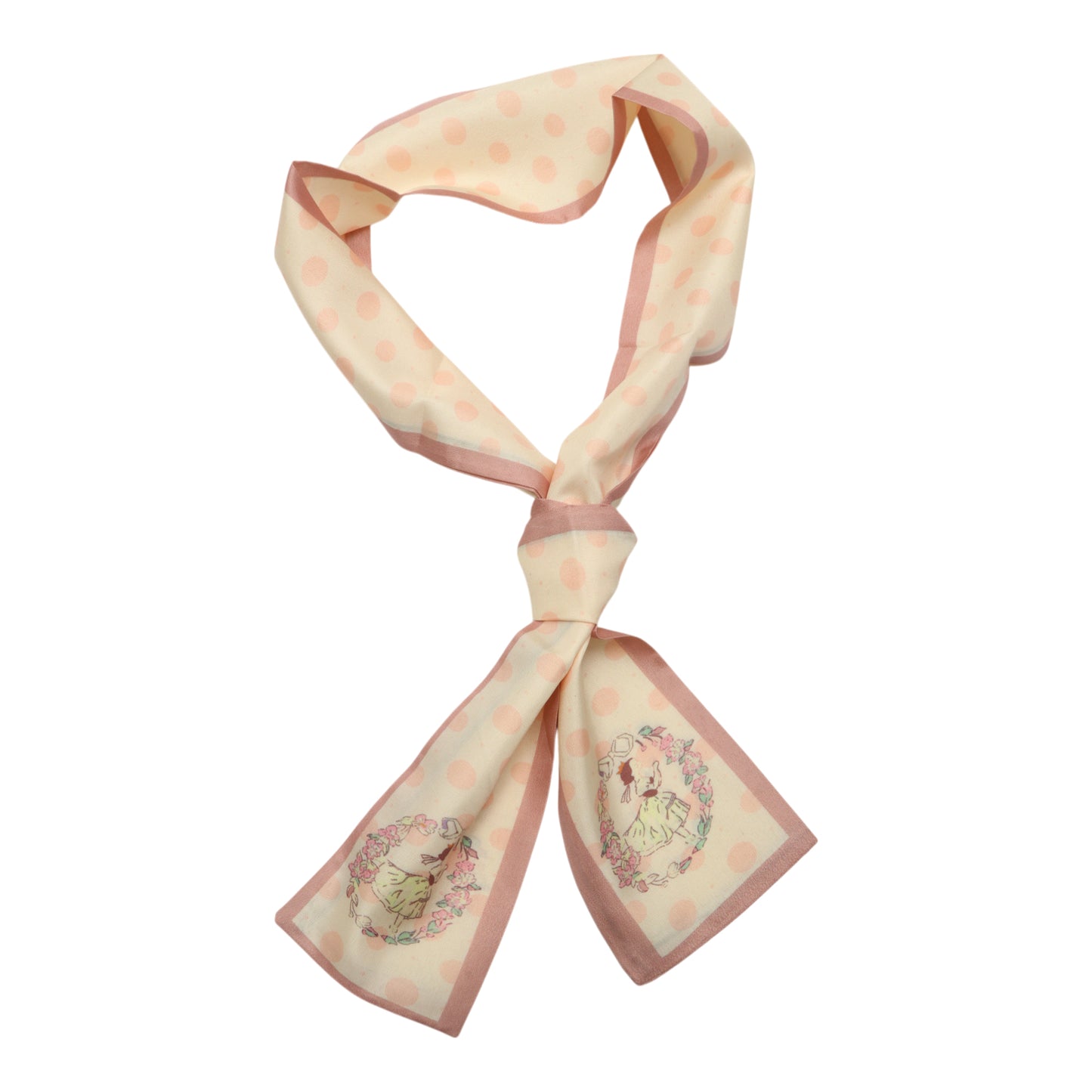 Polka Dots Vintage Headband for Women Beige Pink 1 Pc