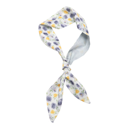 Rose Long Ribbon Headband for Women Blue Gray 1 Pc