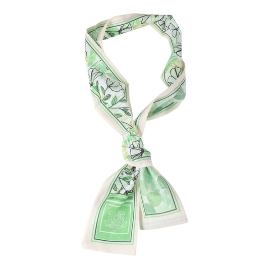 Flower Leaves Long Ribbon Headband for Women Light Green 1 Pc