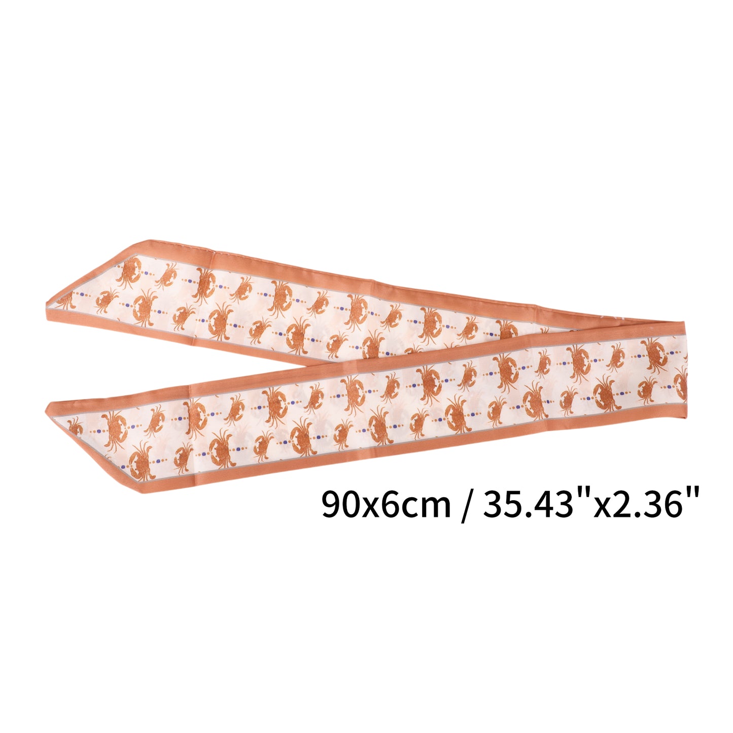 Seafood Long Ribbon Headband for Women Red Beige 1 Pc