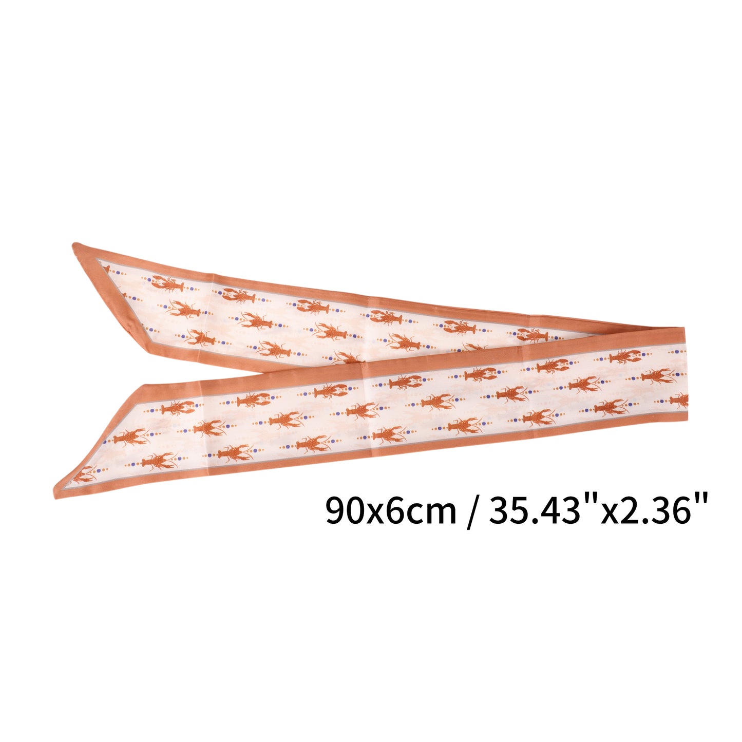 Lobster Long Ribbon Headband for Women Red Beige 1 Pc