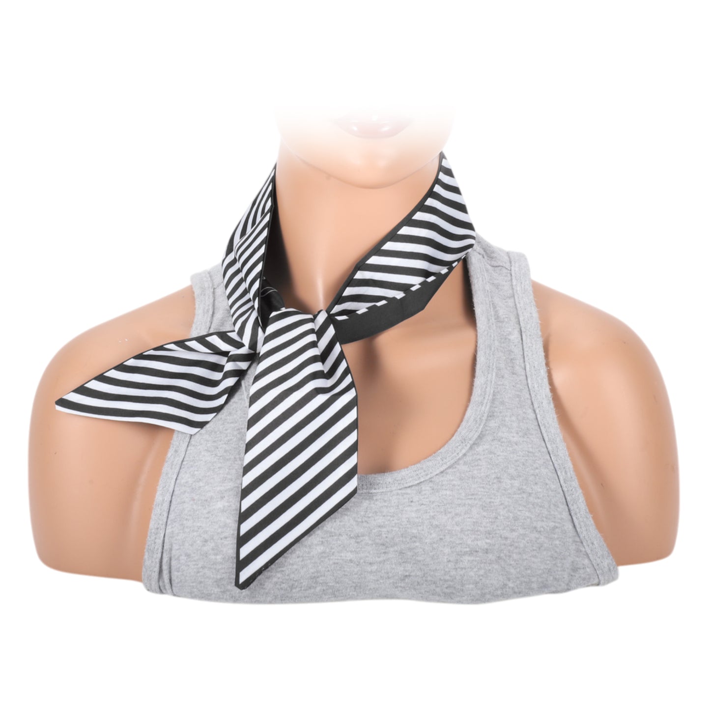 Stripes Long Ribbon Headband for Women Black White 1 Pc