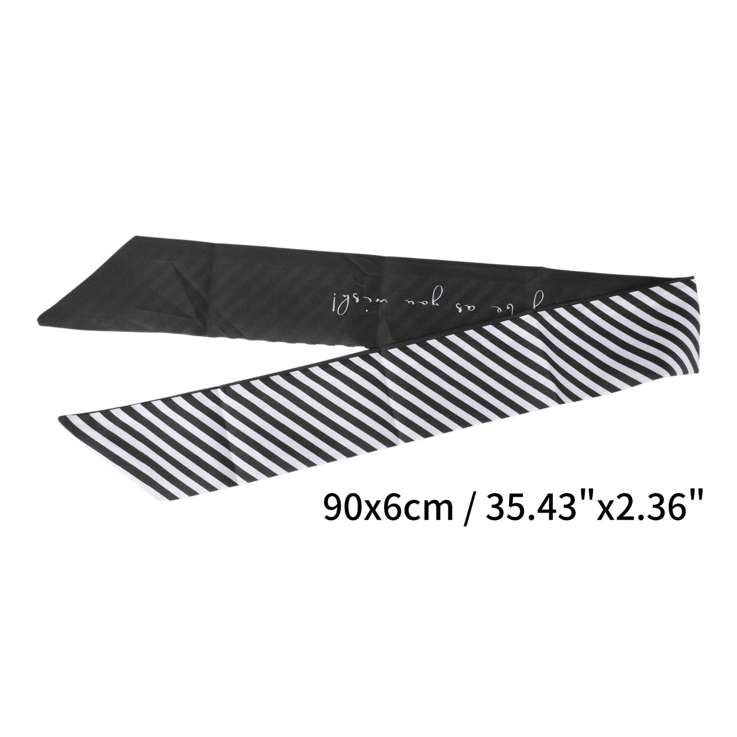 Stripes Long Ribbon Headband for Women Black White 1 Pc