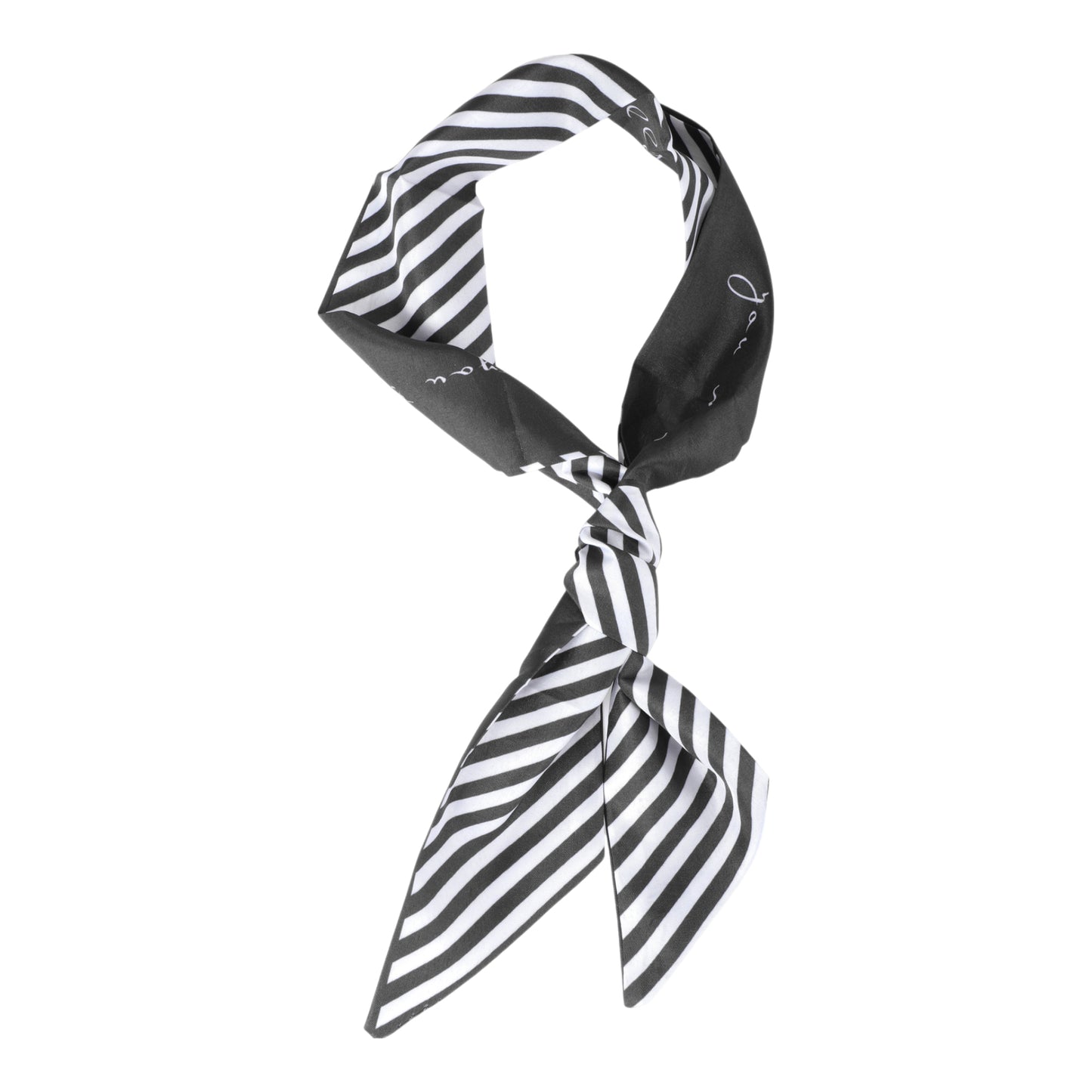 Stripes Long Ribbon Headband for Women Black White 1 Pc