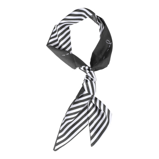 Stripes Long Ribbon Headband for Women Black White 1 Pc