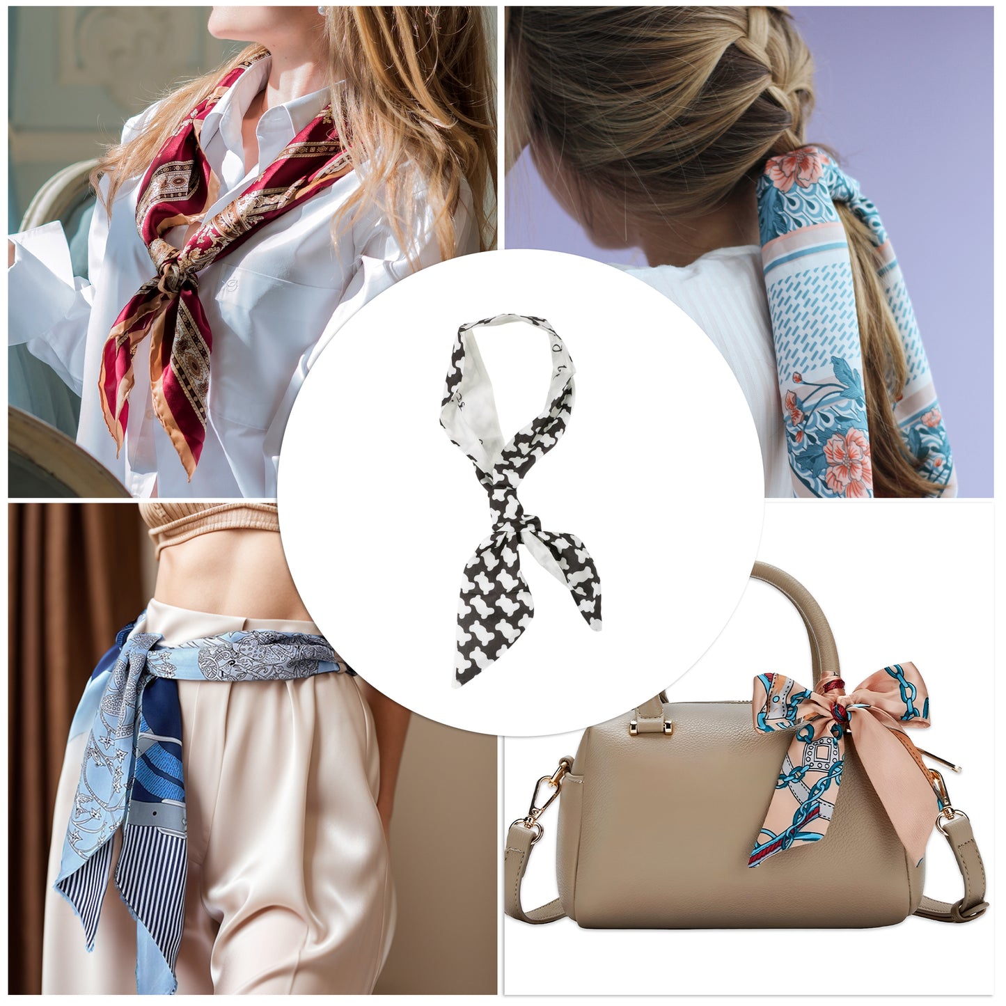 Irregular Geometric Long Ribbon Headband for Women Black White 1 Pc