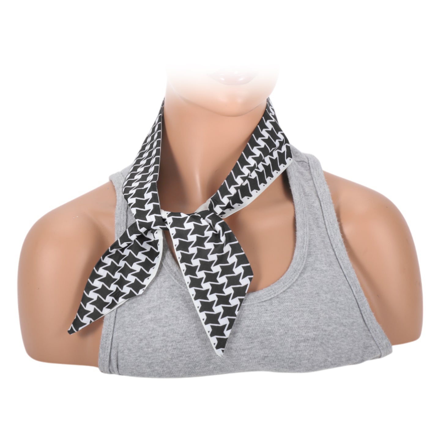 Star Long Ribbon Headband for Women Black White 1 Pc