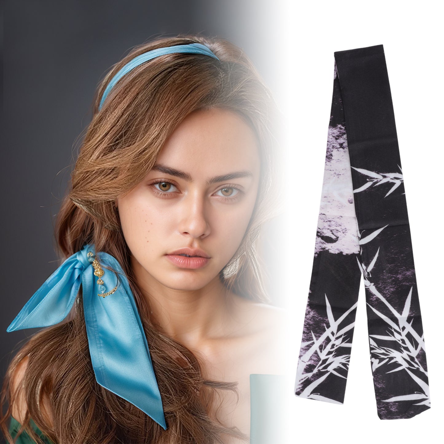 Vintage Bamboo Headband for Women Black White 1 Pc