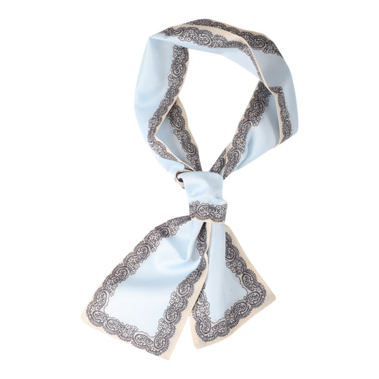 Diadema de satén estampada para mujer, color azul grisáceo, 1 unidad