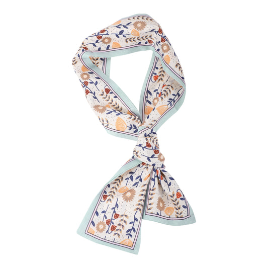 Diadema de satén con girasoles para mujer, color azul y beige, 1 unidad