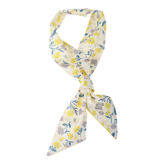 Diadema de satén con flores para mujer, color beige, 1 unidad
