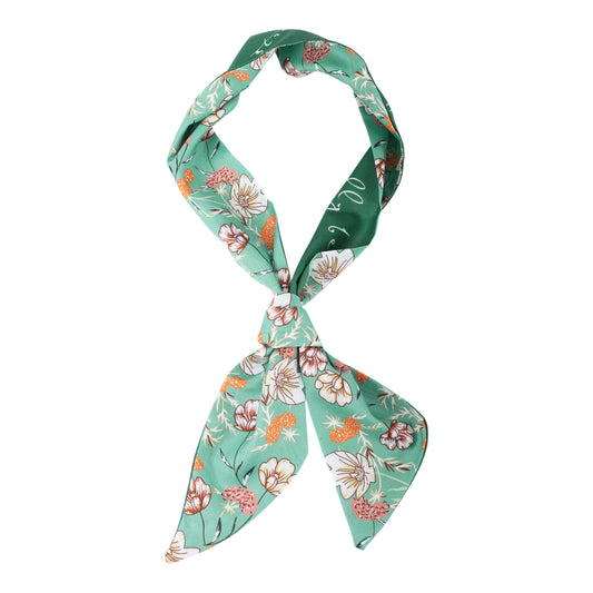 Diadema de satén con estampado de flores para mujer, color verde, 1 unidad