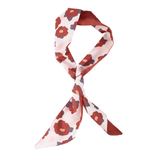 Diadema de satén con estampado de flores para mujer, color beige y rojo, 1 unidad