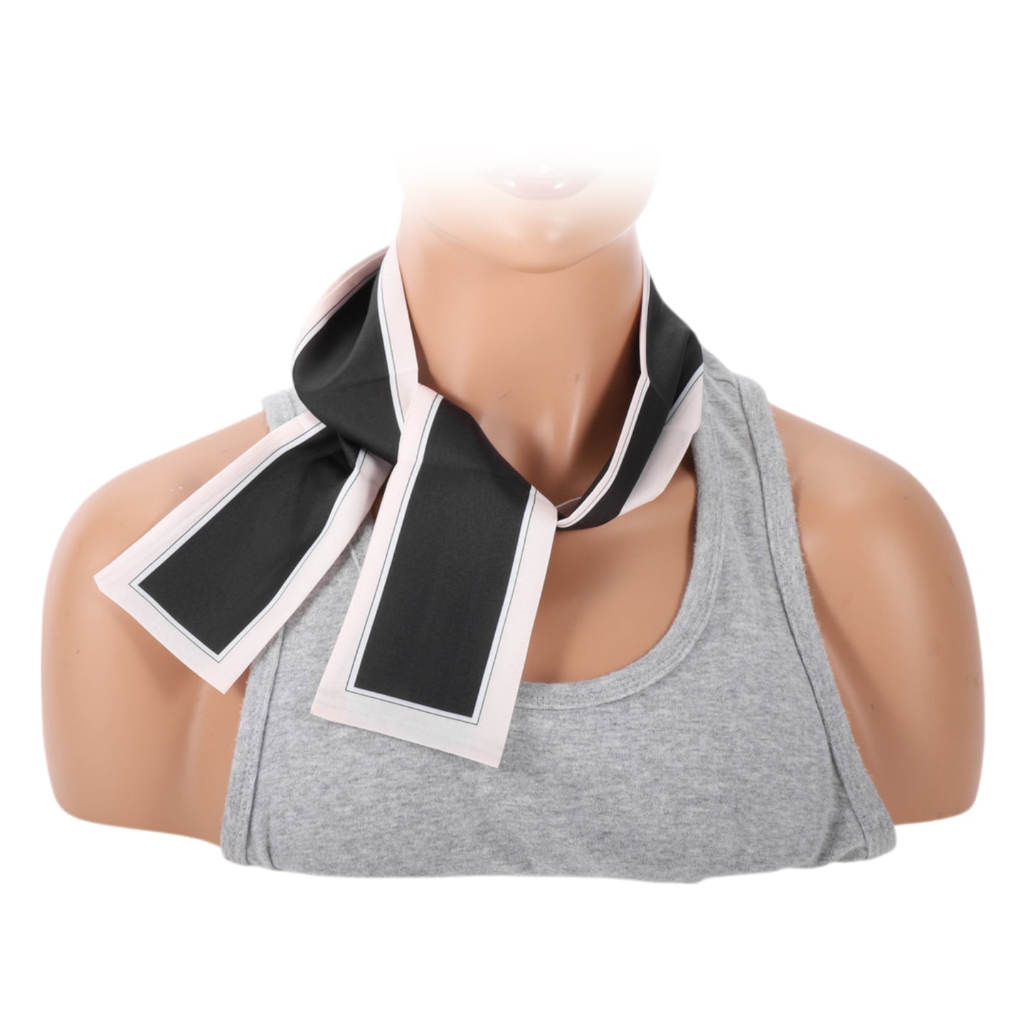 Contrast Binding Headband Color Block Neckerchief for Women Pink Black 1 Pc