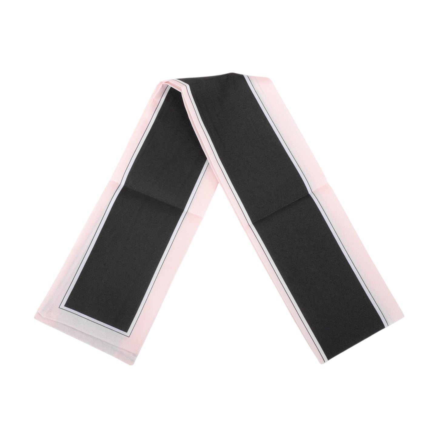 Contrast Binding Headband Color Block Neckerchief for Women Pink Black 1 Pc