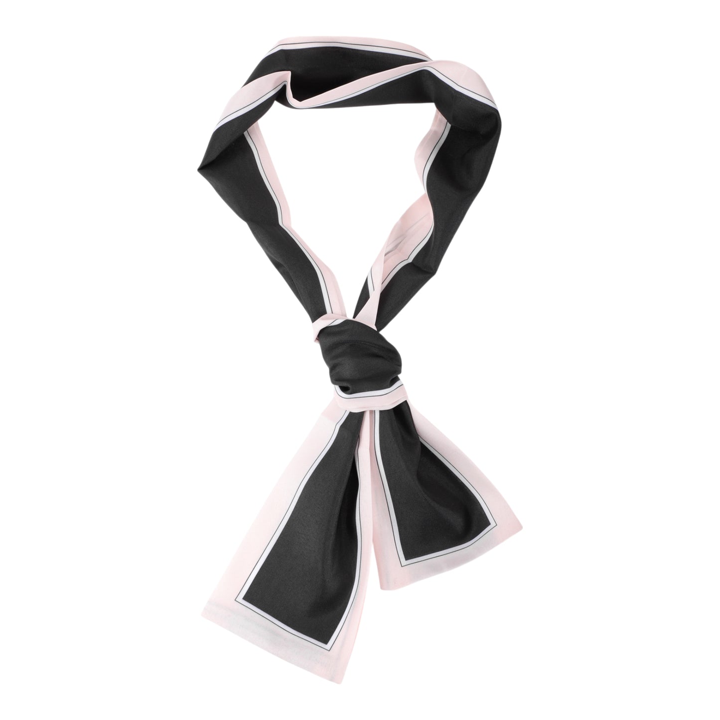 Contrast Binding Headband Color Block Neckerchief for Women Pink Black 1 Pc