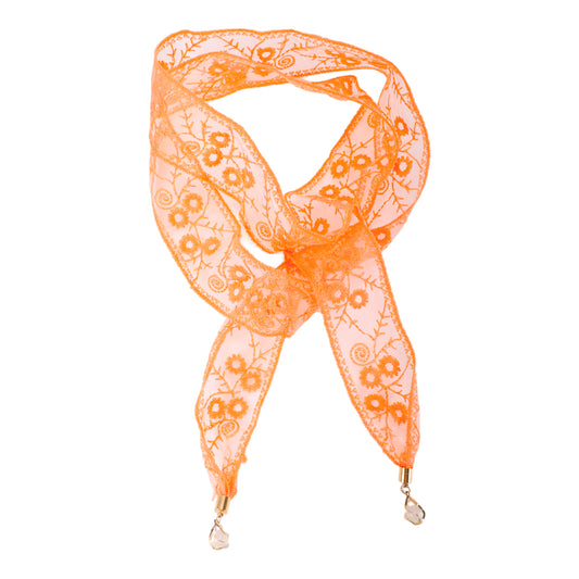 Diadema con adornos de encaje bordado para mujer, color naranja, 1 unidad