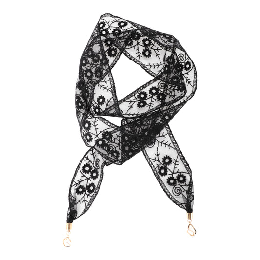 Diadema con adornos de encaje bordado para mujer, color negro, 1 unidad