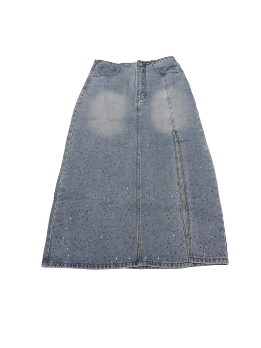 Women's Denim Side Split A Line Stretchy High Waist Pencil Skirt