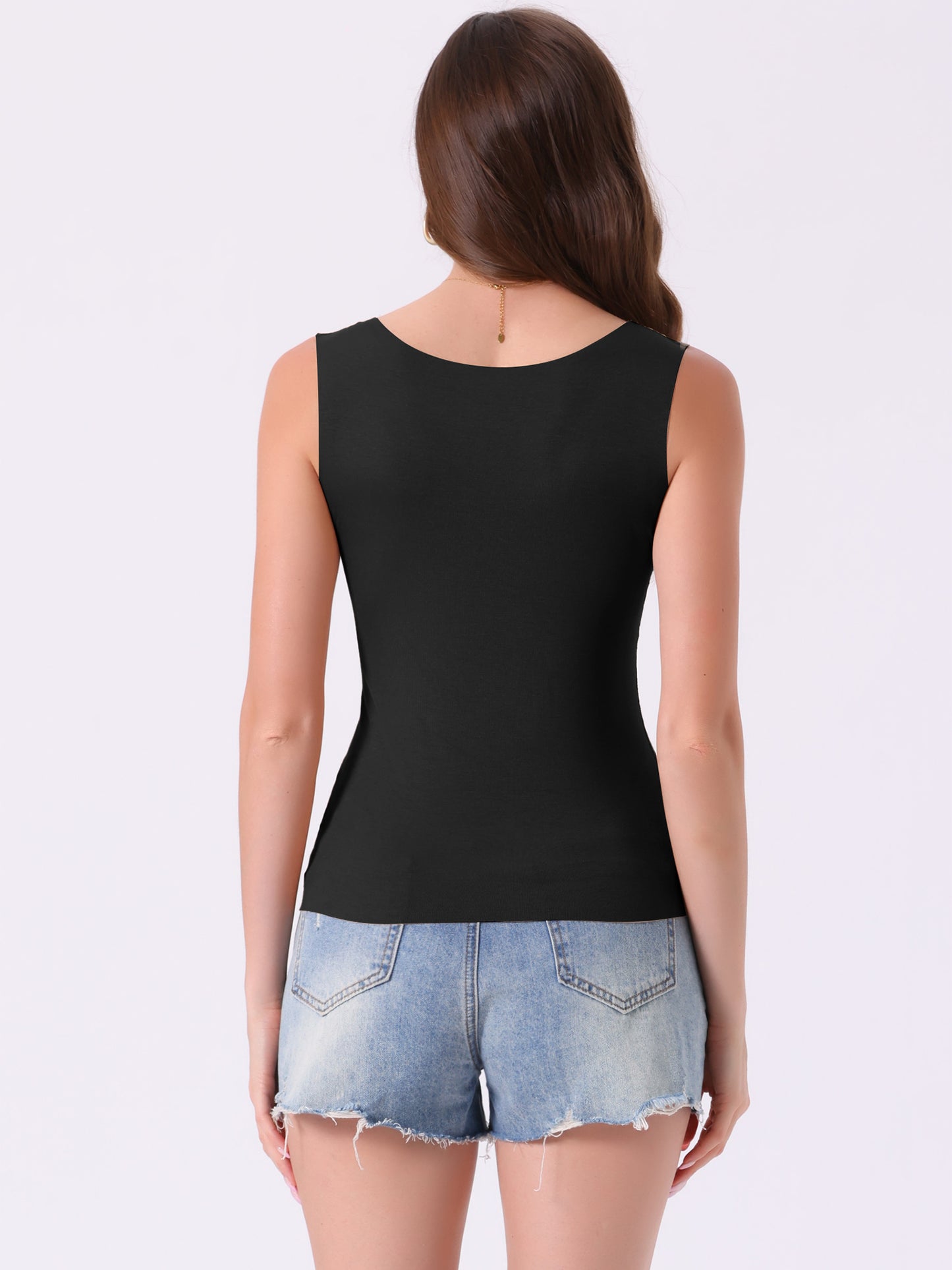 [PACK SALES] Women's 2 Pieces Modal Tank Tops Sleeveless U-Neck with Wide Straps Loungewear Basics