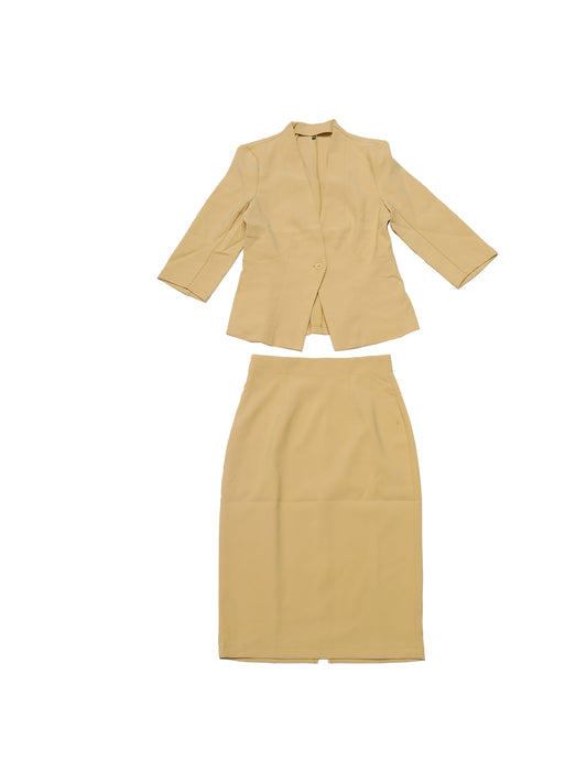 Women's 2 Piece Business Skirt Suit Set Office Work Collarless Blazer Pencil Skirt
