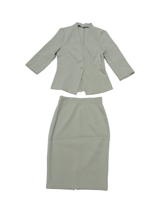 Women's 2 Piece Business Skirt Suit Set Office Work Collarless Blazer Pencil Skirt