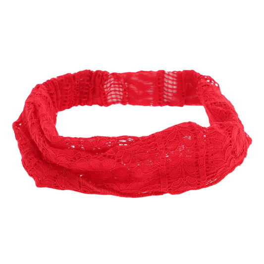 Lace Vinatage Wide Headband for Women Red 1 Pc