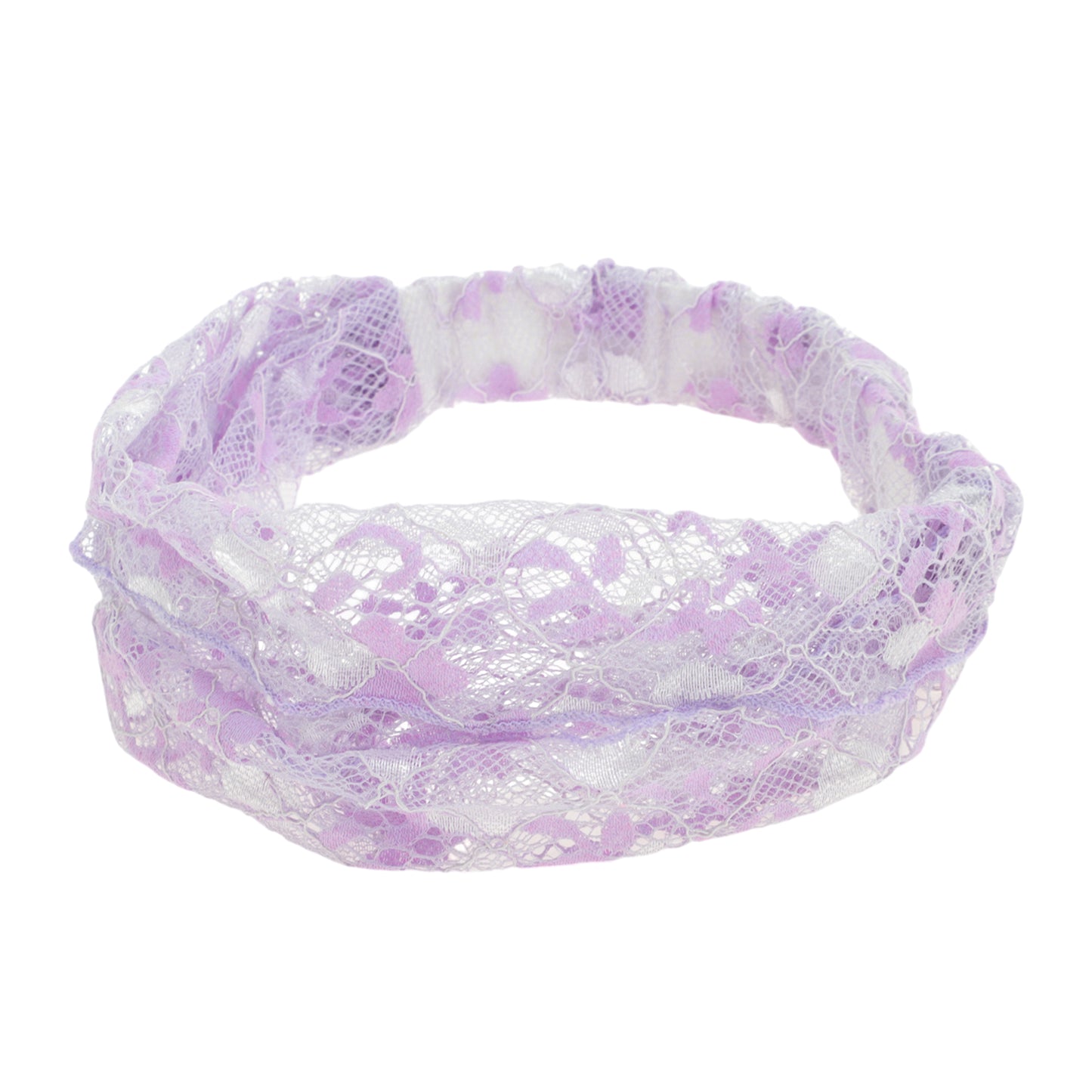 Diadema ancha de encaje floral para mujer, color morado, 1 unidad