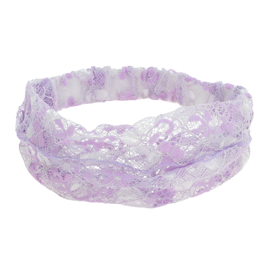 Floral Lace Wide Headband for Women Purple 1 Pc