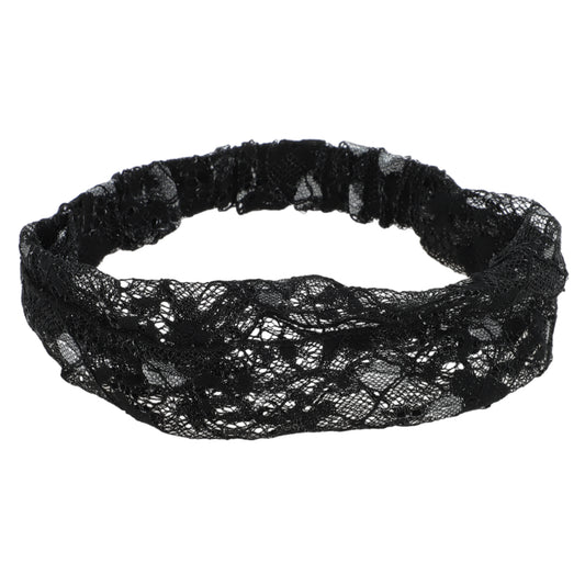 Floral Lace Wide Headband for Women Black 1 Pc