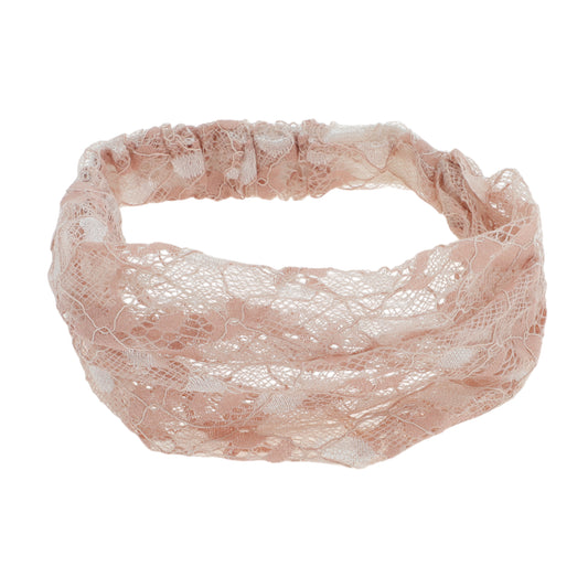 Floral Lace Wide Headband for Women Pink 1 Pc
