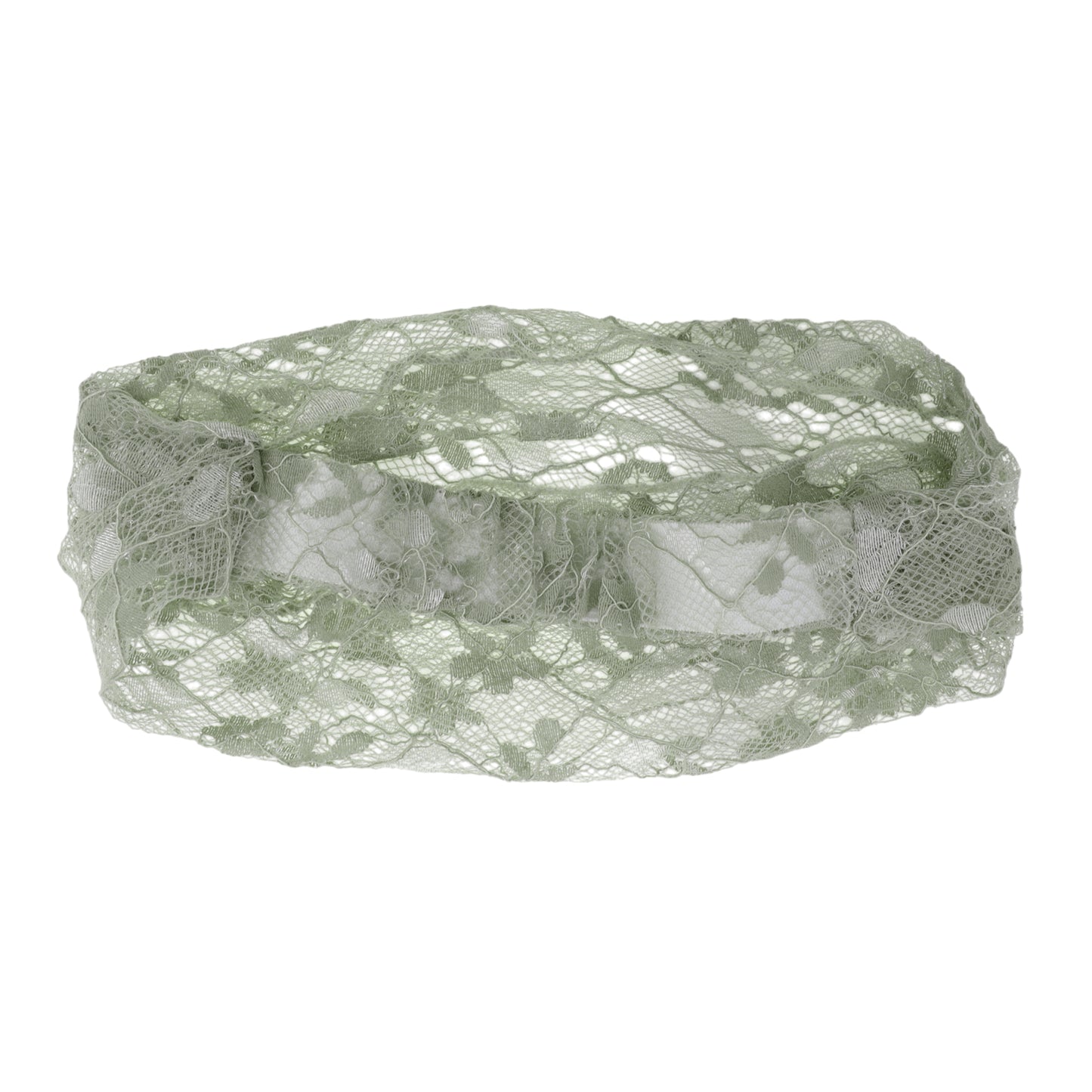 Diadema ancha de encaje floral para mujer, color verde claro, 1 unidad