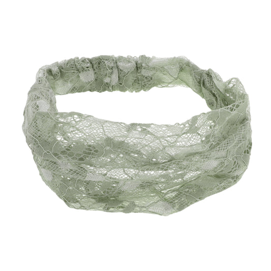 Floral Lace Wide Headband for Women Light Green 1 Pc