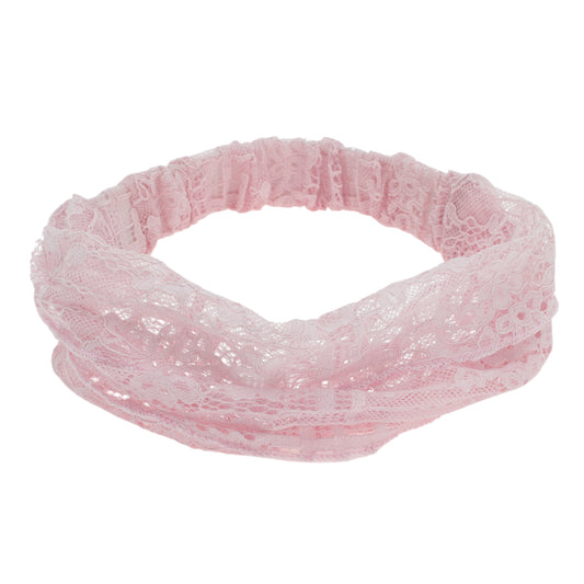 Diadema ancha de encaje transpirable para mujer, color rosa, 1 unidad