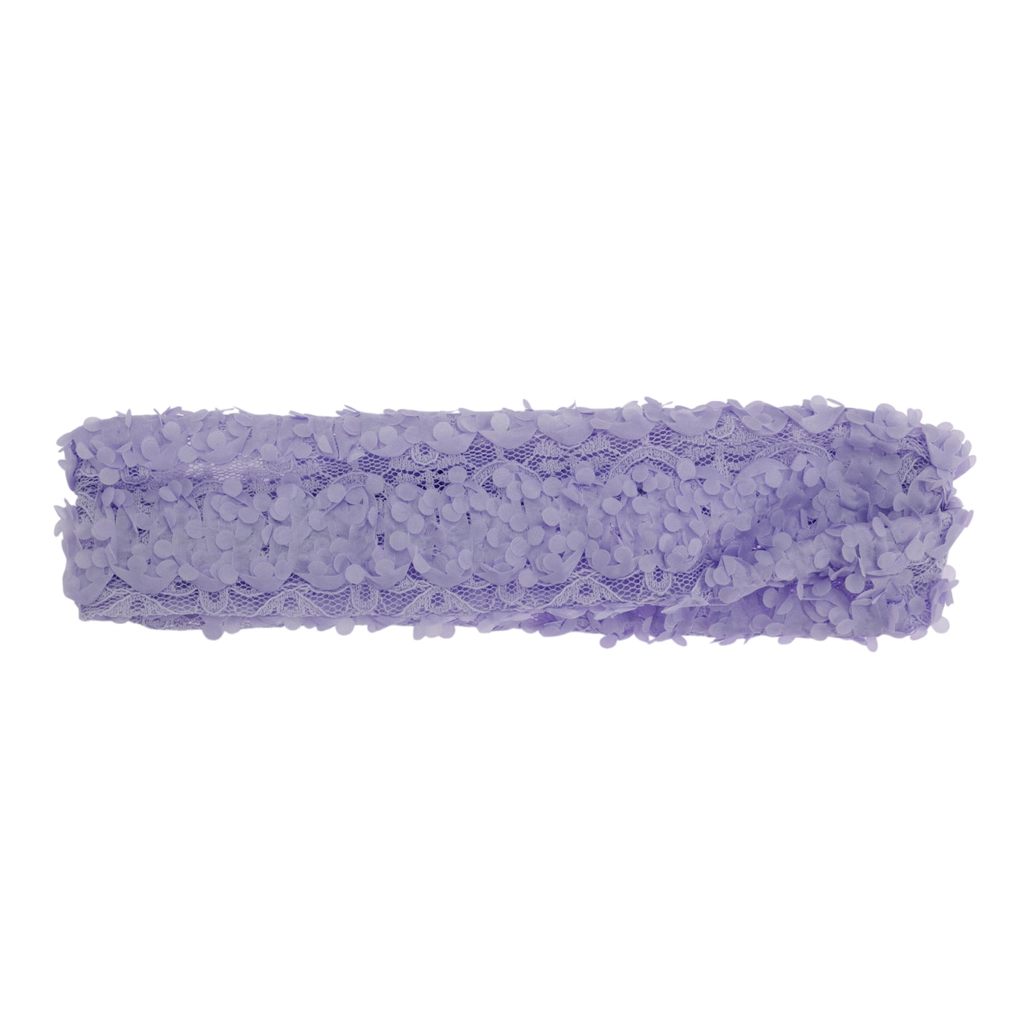 Diadema ancha de encaje floral tridimensional para mujer, color morado, 1 unidad