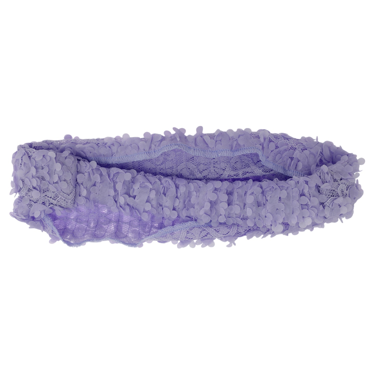 Diadema ancha de encaje floral tridimensional para mujer, color morado, 1 unidad